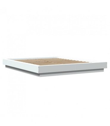 vidaXL Bed Frame with LED Lights without Mattress White 160x200cm — Size: 160 x 200 cm
