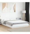 vidaXL Bed Frame with LED Lights without Mattress White 140x200cm — Size: 140 x 200 cm