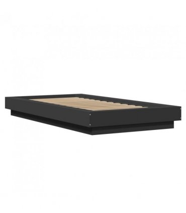vidaXL Bed Frame with LED Lights without Mattress Black 90x190cm — Size: 90 x 190 cm