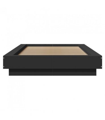 vidaXL Bed Frame with LED Lights without Mattress Black 90x190cm — Size: 90 x 190 cm