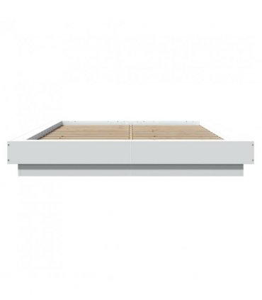 vidaXL Bed Frame with LED Lights without Mattress White 120x200cm — Size: 120 x 200 cm