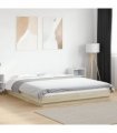 vidaXL Bed Frame with LED Lights without Mattress Sonoma Oak 160x200cm — Size: 160 x 200 cm