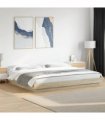 vidaXL Bed Frame with LED Lights without Mattress Sonoma Oak 200x200cm — Size: 200 x 200 cm