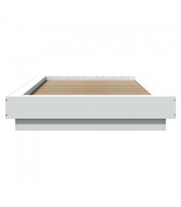 vidaXL Bed Frame with LED Lights without Mattress White 75x190cm — Size: 75 x 190 cm
