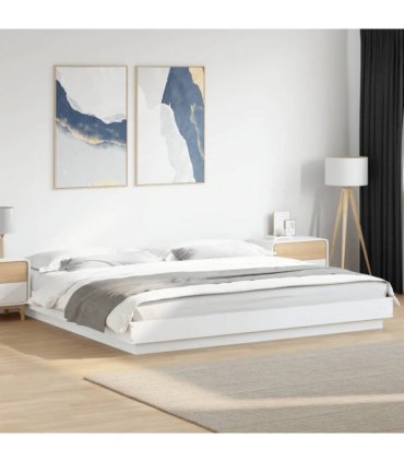 vidaXL Bed Frame without Mattress White 200x200 cm — Size: 200 x 200 cm — V0672118119