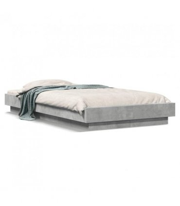 vidaXL Bed Frame without Mattress Concrete Grey 100x200 cm — Size: 100 x 200 cm — V0672118120