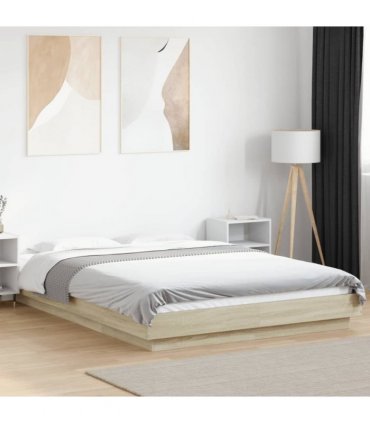 vidaXL Bed Frame without Mattress Sonoma Oak 120x200 cm — Size: 120 x 200 cm — V0672118122