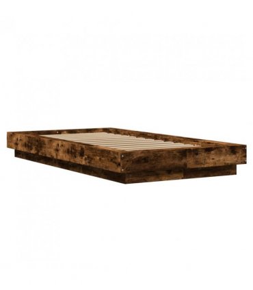 vidaXL Bed Frame without Mattress Smoked Oak 75x190 cm Small Single — Size: 75 x 190 cm — V0672118123