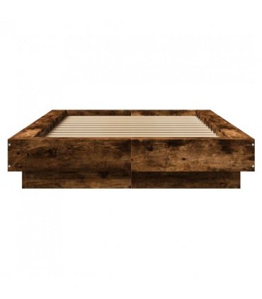 vidaXL Bed Frame without Mattress Smoked Oak 75x190 cm Small Single — Size: 75 x 190 cm — V0672118123