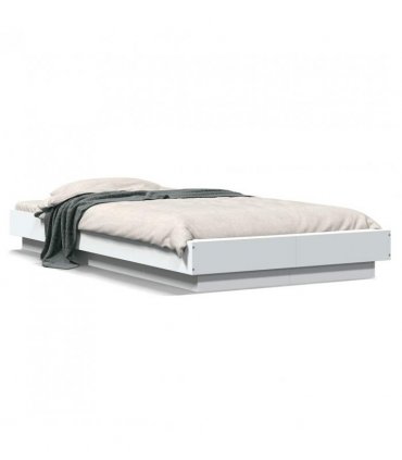 vidaXL Bed Frame without Mattress White 100x200 cm — Size: 100 x 200 cm — V0672118124