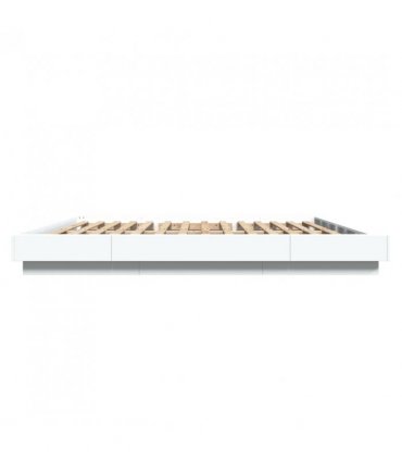 vidaXL Bed Frame without Mattress White 180x200 cm Super King — Size: 180 x 200 cm