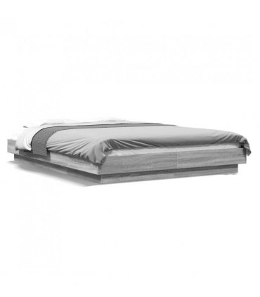 vidaXL Bed Frame without Mattress Grey Sonoma 120x200 cm — Size: 120 x 200 cm — V0672118133