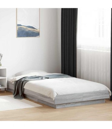 vidaXL Bed Frame without Mattress Grey Sonoma 100x200 cm — Size: 100 x 200 cm — V0672118146