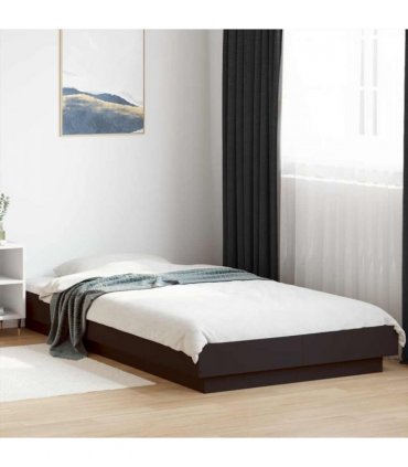 vidaXL Bed Frame without Mattress Black 100x200 cm — Size: 100 x 200 cm — V0672118151