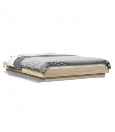 vidaXL Bed Frame without Mattress Sonoma Oak 120x190 cm Small Double — Size: 120 x 190 cm — V0672118166