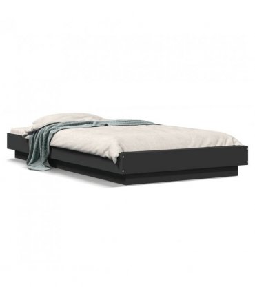 vidaXL Bed Frame without Mattress Black 90x200 cm — Size: 90 x 200 cm — V0672118168