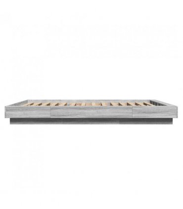 vidaXL Bed Frame without Mattress Grey Sonoma 140x200 cm — Size: 140 x 200 cm — V0672118170