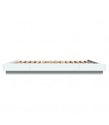 vidaXL Bed Frame without Mattress White 150x200 cm King Size — Size: 150 x 200 cm — V0672118174