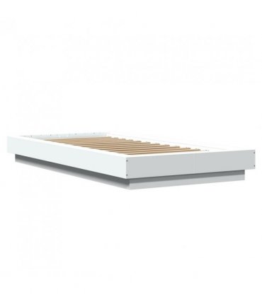 vidaXL Bed Frame without Mattress White 90x190 cm Single — Size: 90 x 190 cm — V0672118175