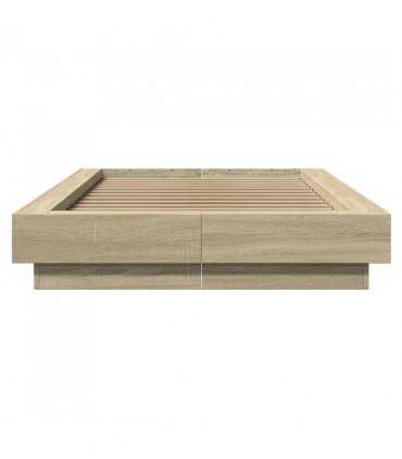 vidaXL Bed Frame without Mattress Sonoma Oak 100x200 cm — Size: 100 x 200 cm — V0672118178