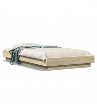 vidaXL Bed Frame without Mattress Sonoma Oak 90x190 cm Single — Size: 90 x 190 cm — V0672118183