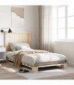vidaXL Bed Frame | Natural Pine | Solid Wood | Single | Durable | Rectangular — Size: 100 x 200 cm, Model: with plain headboard