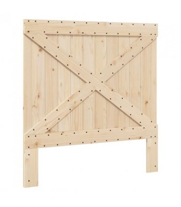 vidaXL Bed Frame without Mattress Grey 100x200 cm Solid Wood Pine — Size: 100 x 200 cm, Model: with cross headboard
