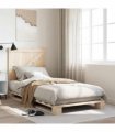 vidaXL Bed Frame | Natural Wood | Solid pinewood | Single | Durable | Bed Fr — Size: 90 x 200 cm, Model: with triangle headboard