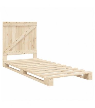 vidaXL Bed Frame | Natural Wood | Solid pinewood | Single | Durable | Bed Fr — Size: 90 x 200 cm, Model: with triangle headboard