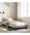 vidaXL Bed Frame without Mattress Grey 90x200 cm Solid Wood Pine — Size: 90 x 200 cm, Model: with triangle headboard