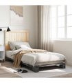 vidaXL Bed Frame without Mattress Grey 90x200 cm Solid Wood Pine — Size: 90 x 200 cm, Model: with plain headboard