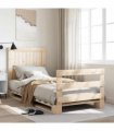 vidaXL Bed Frame without Mattress with Headboard 9 — Colour: natural, Size: 90 x 200 cm, Model: with plain headboard & footboard