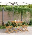 vidaXL Bistro Set | Grey | Solid acacia wood | Compact | Collapsible — Size: 70 x 70 x 75 cm