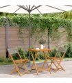 vidaXL Bistro Set | Grey | Solid acacia wood with oil finish, PE rattan | Medium — Size: 60 x 60 x 75 cm