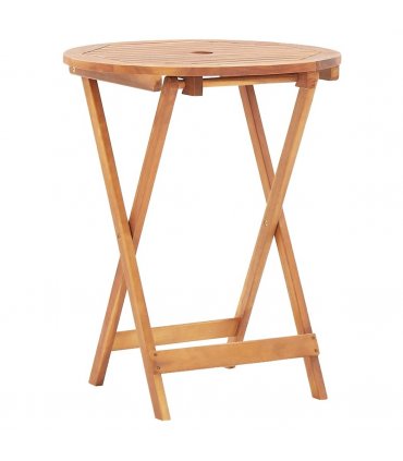 vidaXL Bistro Set | Black | Solid acacia wood, Polypropylene | Compact — Size: 60 x 75 cm