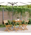 vidaXL Bistro Set | Beige | Solid acacia wood, polypropylene | Compact — Size: 60 x 60 x 75 cm