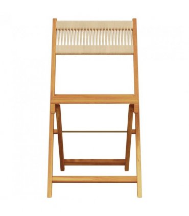 vidaXL Bistro Set | Beige | Solid acacia wood, polypropylene | Compact — Size: 60 x 60 x 75 cm