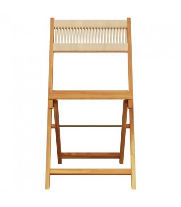 vidaXL Bistro Set | Beige | Solid acacia wood with an oil finish, Polypropylene — Size: 70 x 75 cm