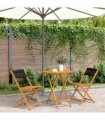 vidaXL Bistro Set | Black | Solid acacia wood and polypropylene | Small — Size: 70 x 75 cm