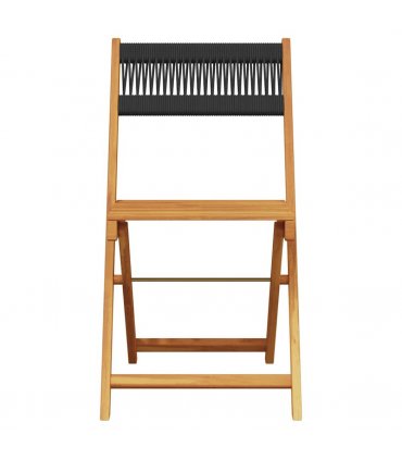 vidaXL Bistro Set | Black | Solid acacia wood and polypropylene | Small — Size: 70 x 75 cm