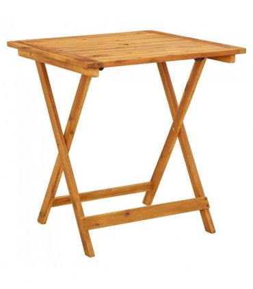 vidaXL Bistro Set | Beige | Solid acacia wood, polypropylene | Small | Foldable — Size: 70 x 70 x 75 cm