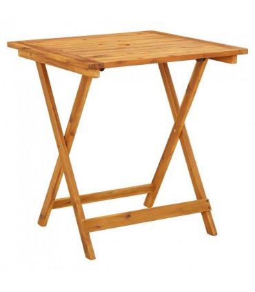 vidaXL Bistro Set | Black with wooden finish | Solid acacia wood, polypropylene — Size: 70 x 70 x 75 cm