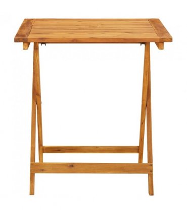 vidaXL Bistro Set | Black with wooden finish | Solid acacia wood, polypropylene — Size: 70 x 70 x 75 cm