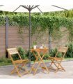 vidaXL Bistro Set | Beige | Solid acacia wood | Medium | Foldable | Bistro Set — Size: 60 x 75 cm
