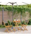 vidaXL Bistro Set | Grey | Solid acacia wood | Compact | Foldable | Bistro Set — Size: 60 x 75 cm