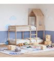 vidaXL Bunk Bed without Mattress 90x200 cm Solid Wood Pine — Colour: natural, Size: 90 x 200 cm — V0672118907