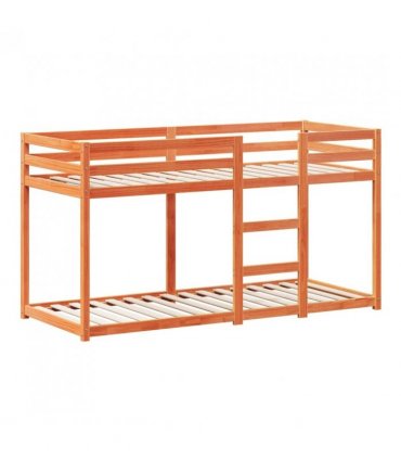 vidaXL Bunk Bed without Mattress Wax Brown 90x190 cm Single Solid Wood Pine — Size: 90 x 190 cm — V0672118912