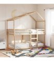 vidaXL Bunk Bed | Natural wood colour | Solid pine wood (untreated) | 90x200 cm — Size: 90 x 200 cm