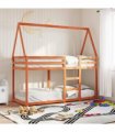 vidaXL Bunk Bed without Mattress Wax Brown 90x200 cm Solid Wood Pine — Size: 90 x 200 cm — V0672118921