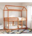 vidaXL Bunk Bed without Mattress Wax Brown 90x190 cm Single Solid Wood Pine — Size: 90 x 190 cm — V0672118927